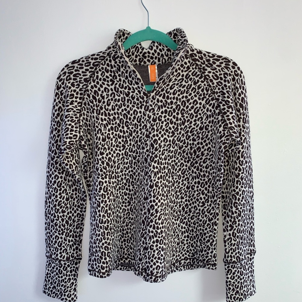 lucy quarter zip cheetah print jacket size medium